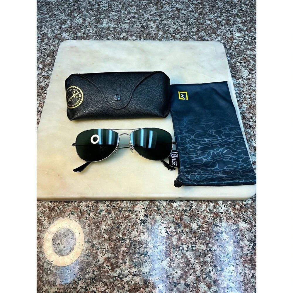 Ray-Ban RB 3362 Cockpit Sunglasses Gunmetal Frame w/ NEW Fuse G-15 Lenses& Case7